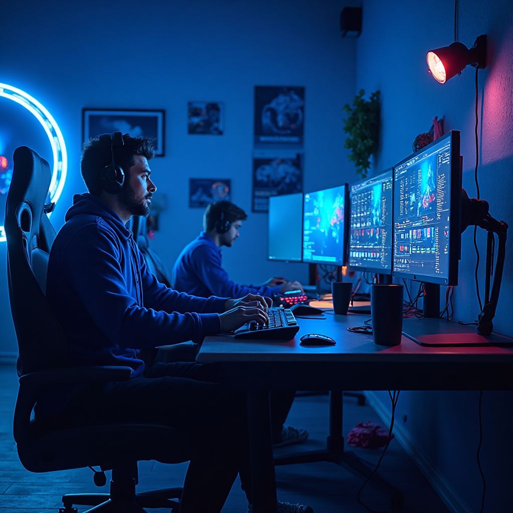 Команда ГеймПульс на фоні сучасного офісу з ігровим обладнанням